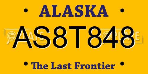 AS8T848 Alaska License Plate