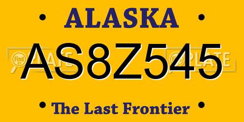 AS8Z545 Alaska License Plate