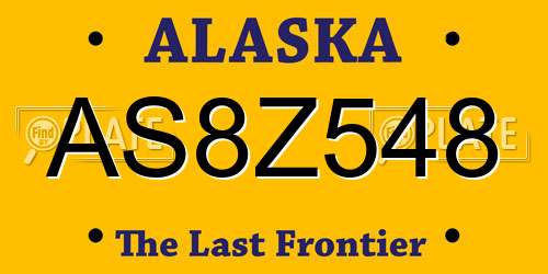 AS8Z548 Alaska License Plate