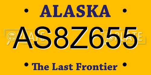 AS8Z655 Alaska License Plate