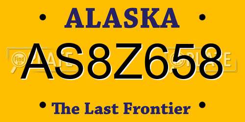 AS8Z658 Alaska License Plate