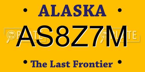 AS8Z7M Alaska License Plate