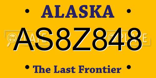 AS8Z848 Alaska License Plate