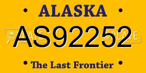AS92252 Alaska License Plate