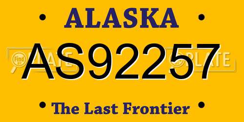 AS92257 Alaska License Plate