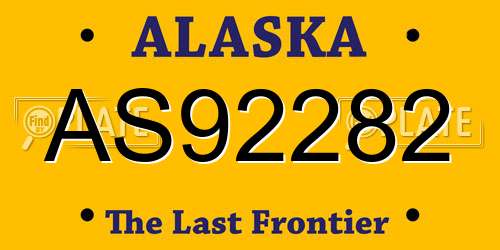 AS92282 Alaska License Plate