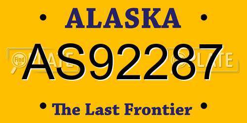 AS92287 Alaska License Plate