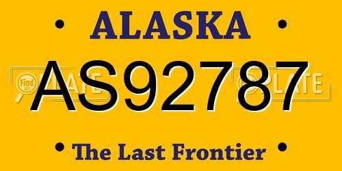 AS92787 Alaska License Plate