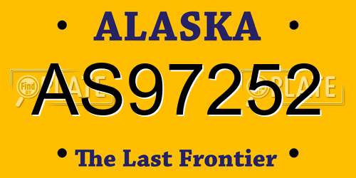AS97252 Alaska License Plate