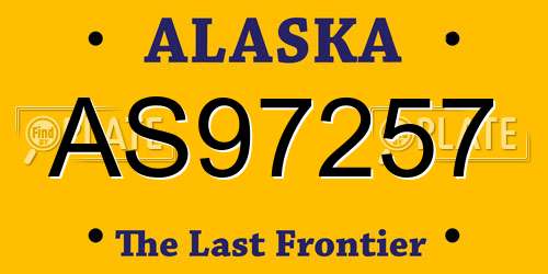 AS97257 Alaska License Plate