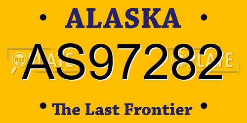AS97282 Alaska License Plate