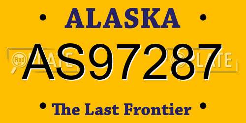 AS97287 Alaska License Plate