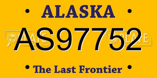 AS97752 Alaska License Plate