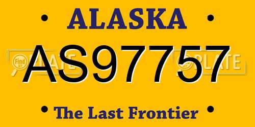 AS97757 Alaska License Plate