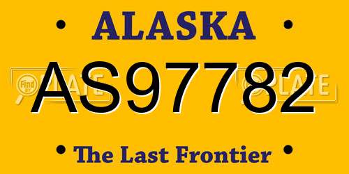 AS97782 Alaska License Plate
