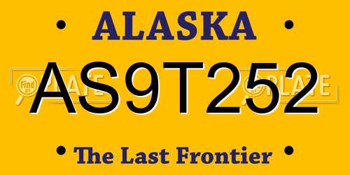 AS9T252 Alaska License Plate