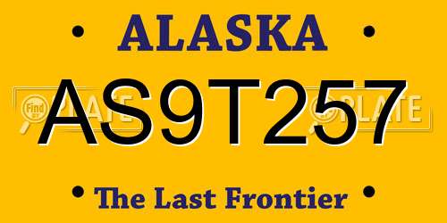 AS9T257 Alaska License Plate