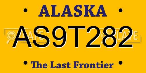 AS9T282 Alaska License Plate