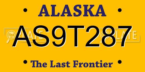 AS9T287 Alaska License Plate