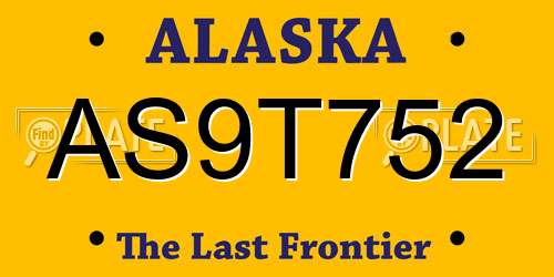 AS9T752 Alaska License Plate
