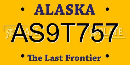 AS9T757 Alaska License Plate