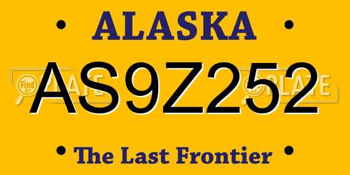 AS9Z252 Alaska License Plate