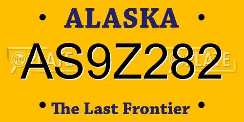 AS9Z282 Alaska License Plate