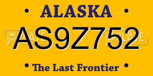 AS9Z752 Alaska License Plate