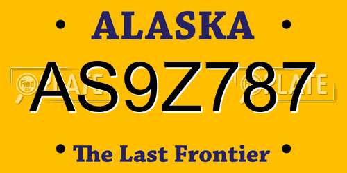 AS9Z787 Alaska License Plate
