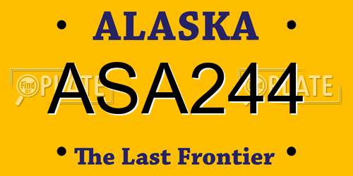 ASA244 Alaska License Plate