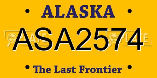 ASA2574 Alaska License Plate