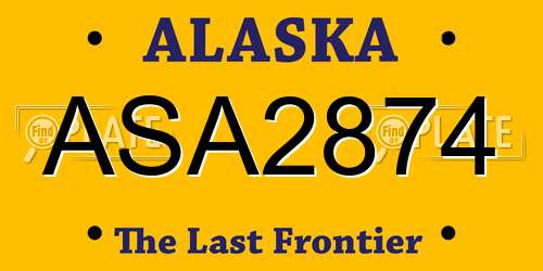 ASA2874 Alaska License Plate