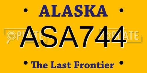 ASA744 Alaska License Plate