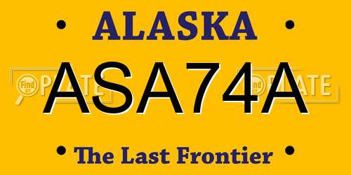 ASA74A Alaska License Plate