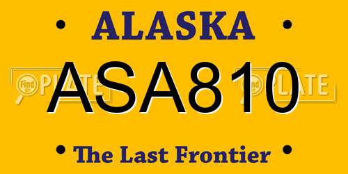 ASA810 Alaska License Plate