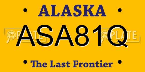 ASA81Q Alaska License Plate