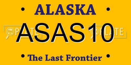 ASAS10 Alaska License Plate