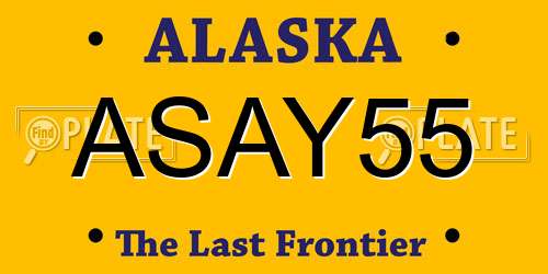 ASAY55 Alaska License Plate