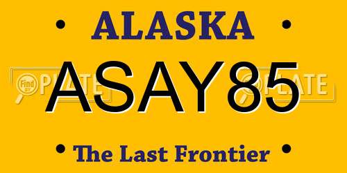 ASAY85 Alaska License Plate
