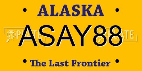 ASAY88 Alaska License Plate