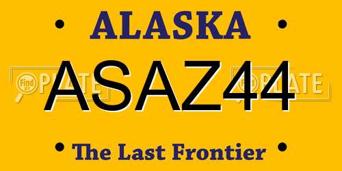 ASAZ44 Alaska License Plate