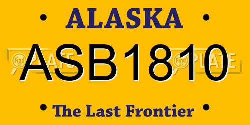 ASB1810 Alaska License Plate