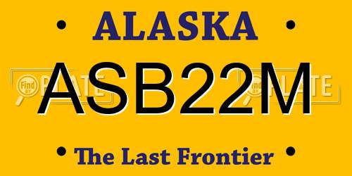 ASB22M Alaska License Plate