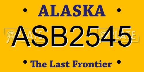 ASB2545 Alaska License Plate