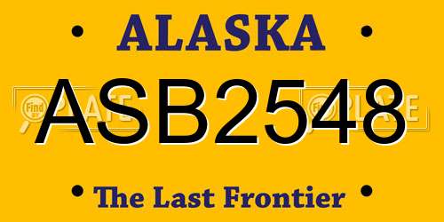 ASB2548 Alaska License Plate