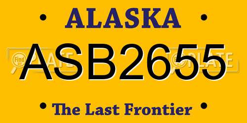ASB2655 Alaska License Plate