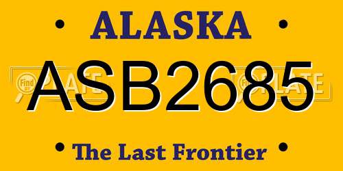 ASB2685 Alaska License Plate