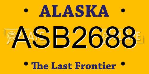 ASB2688 Alaska License Plate