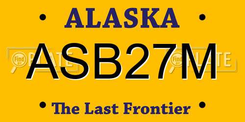 ASB27M Alaska License Plate