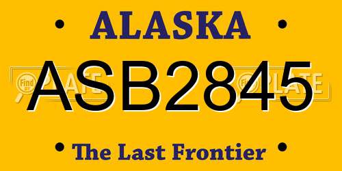 ASB2845 Alaska License Plate